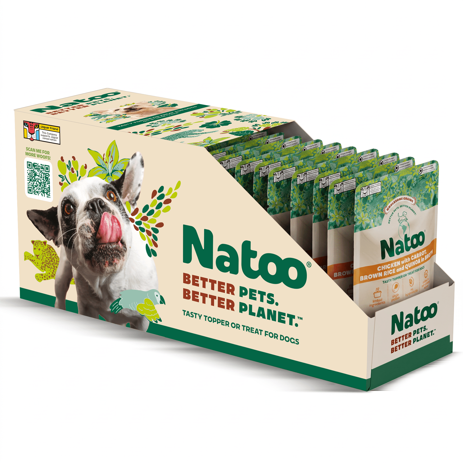 Natoo Chicken, Carrot, Brown rice and Quinoa in broth (20 pack) - Natoo Pet Foods
