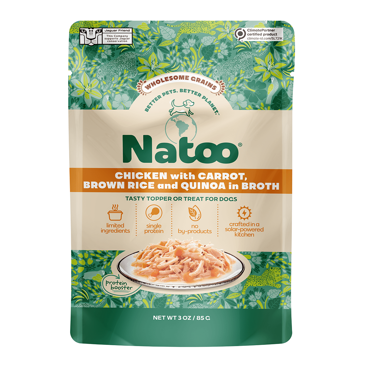 Natoo Chicken, Carrot, Brown rice and Quinoa in broth (20 pack) - Natoo Pet Foods