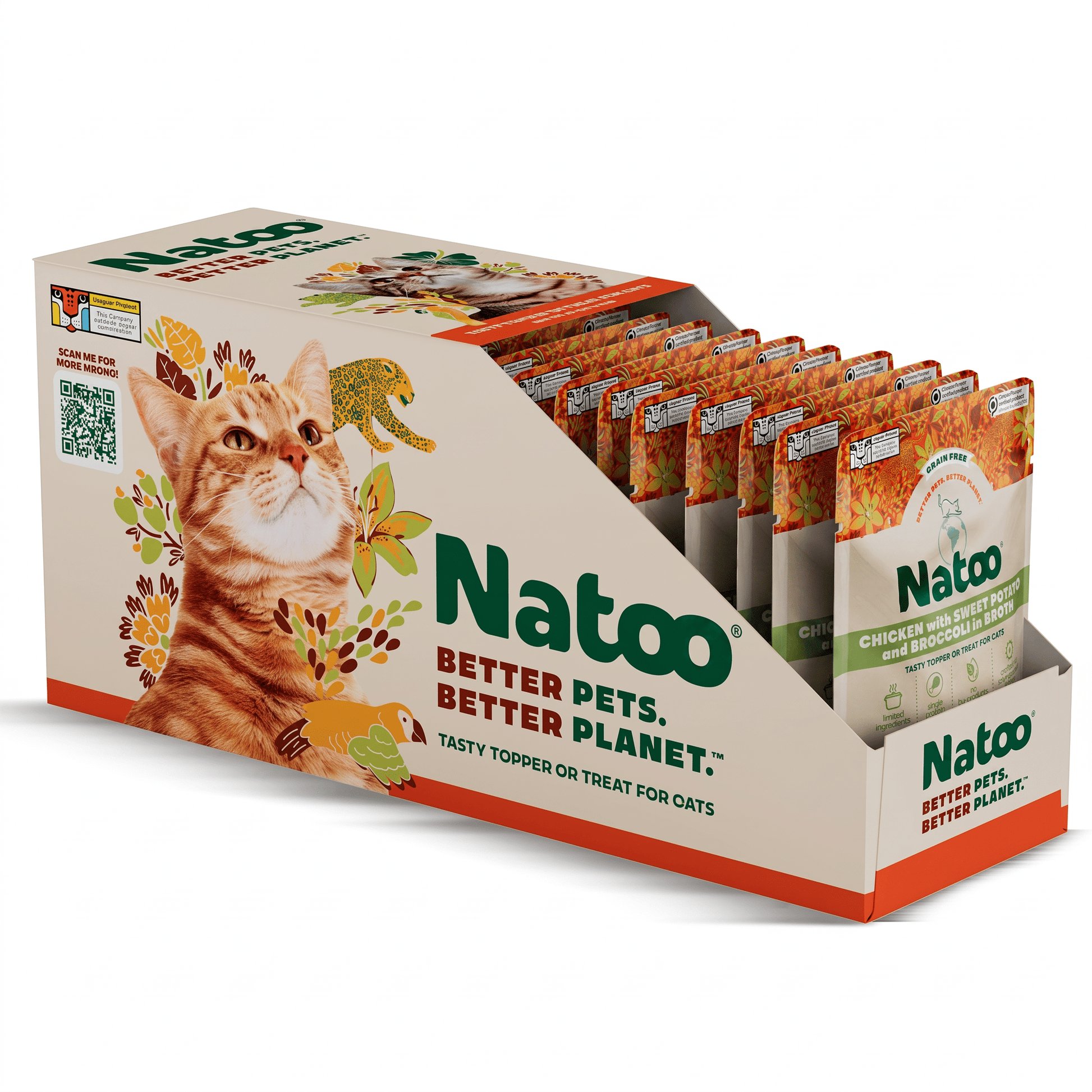 Natoo Chicken with Sweet potato and Broccoli in broth (20 pack) - Natoo Pet Foods