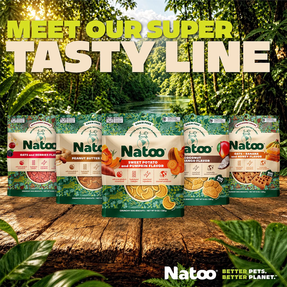 Natoo Crunchy Biscuits Coconut And Mango Flavor - BIG BITE - Natoo Pet Foods