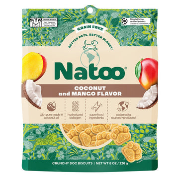 Natoo Crunchy Biscuits Coconut And Mango Flavor - BIG BITE - Natoo Pet Foods