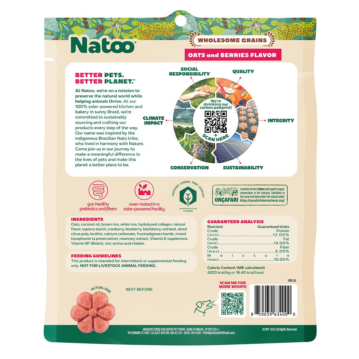 Natoo Crunchy Biscuits Oats And Berries Flavor - Natoo Pet Foods