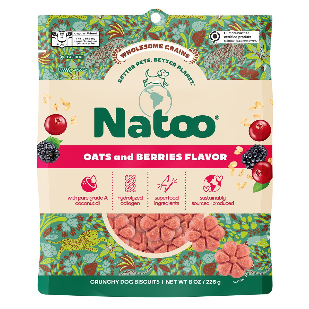 Natoo Crunchy Biscuits Oats And Berries Flavor - Natoo Pet Foods