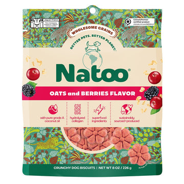 Natoo Crunchy Biscuits Oats And Berries Flavor - Natoo Pet Foods