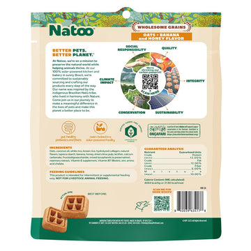 Natoo Crunchy Biscuits – Oats, Banana and Honey Flavor - Natoo Pet Foods