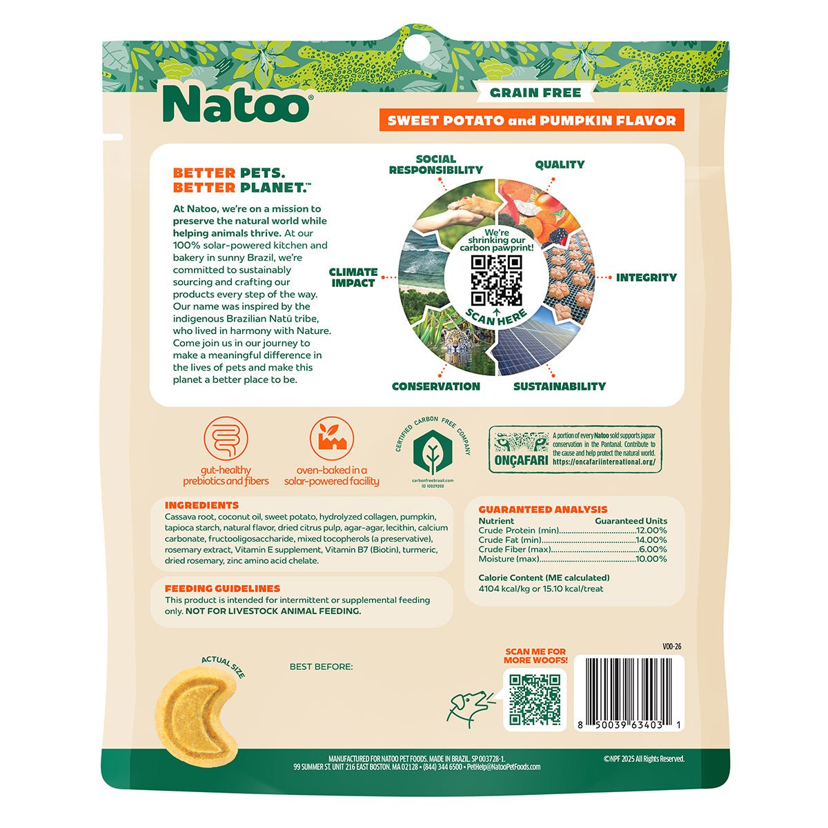 Natoo Crunchy Biscuits Sweet Potato And Pumpkin Flavor - Natoo Pet Foods
