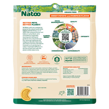 Natoo Crunchy Biscuits Sweet Potato And Pumpkin Flavor - Natoo Pet Foods