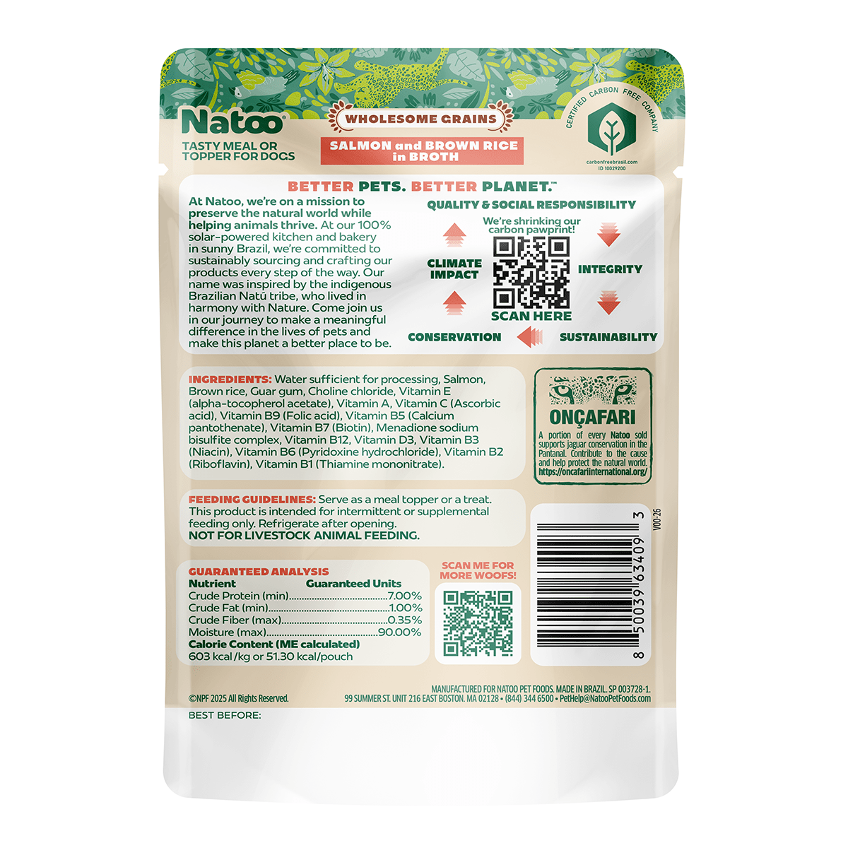 Natoo Salmon & Brown Rice in Broth (20 pack) - Natoo Pet Foods