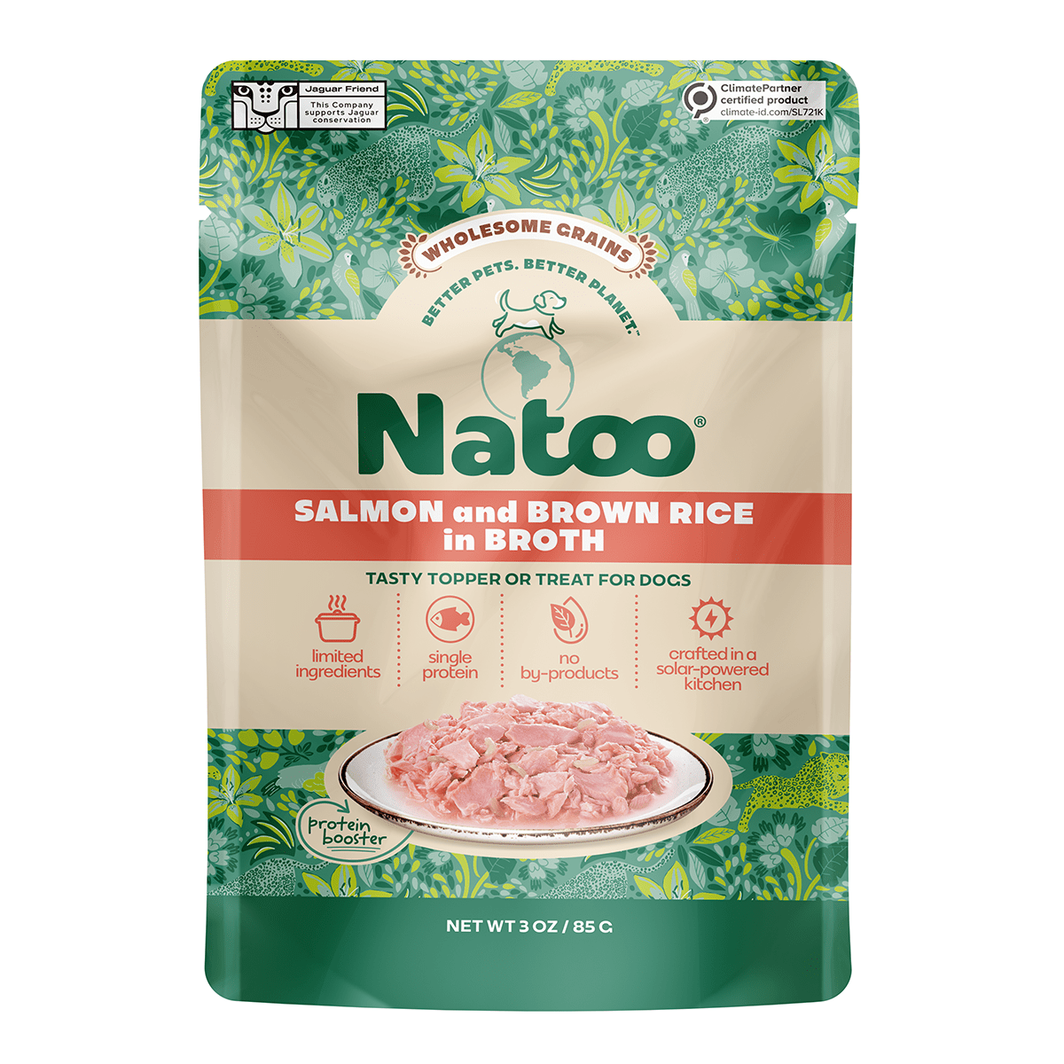 Natoo Salmon & Brown Rice in Broth (20 pack) - Natoo Pet Foods