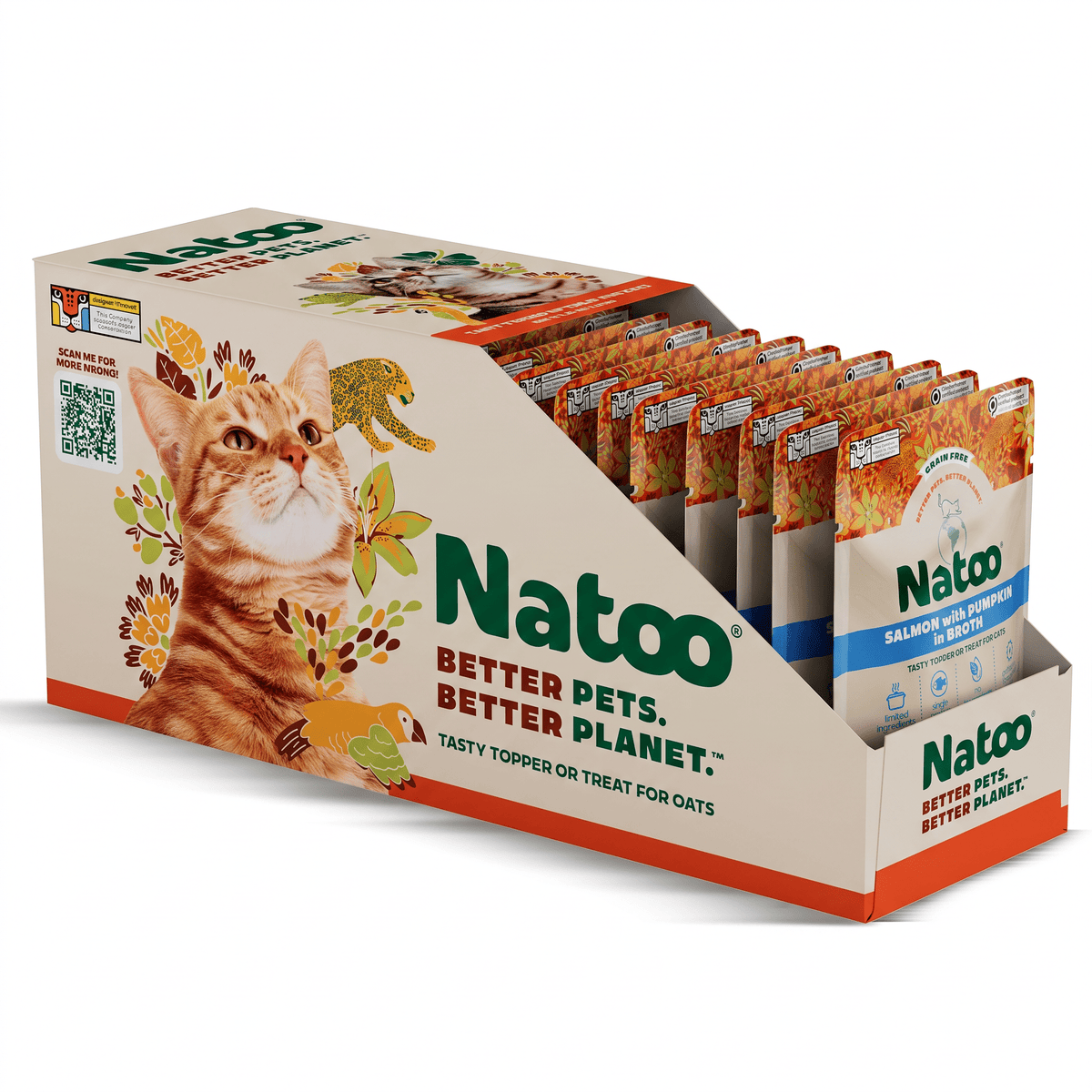 Natoo Salmon with Pumpkin in broth (20 pack) - Natoo Pet Foods
